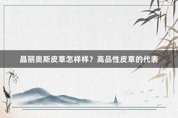 晶丽奥斯皮草怎样样？高品性皮草的代表